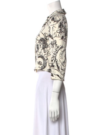 Reformation Printed V-Neck Crop Top