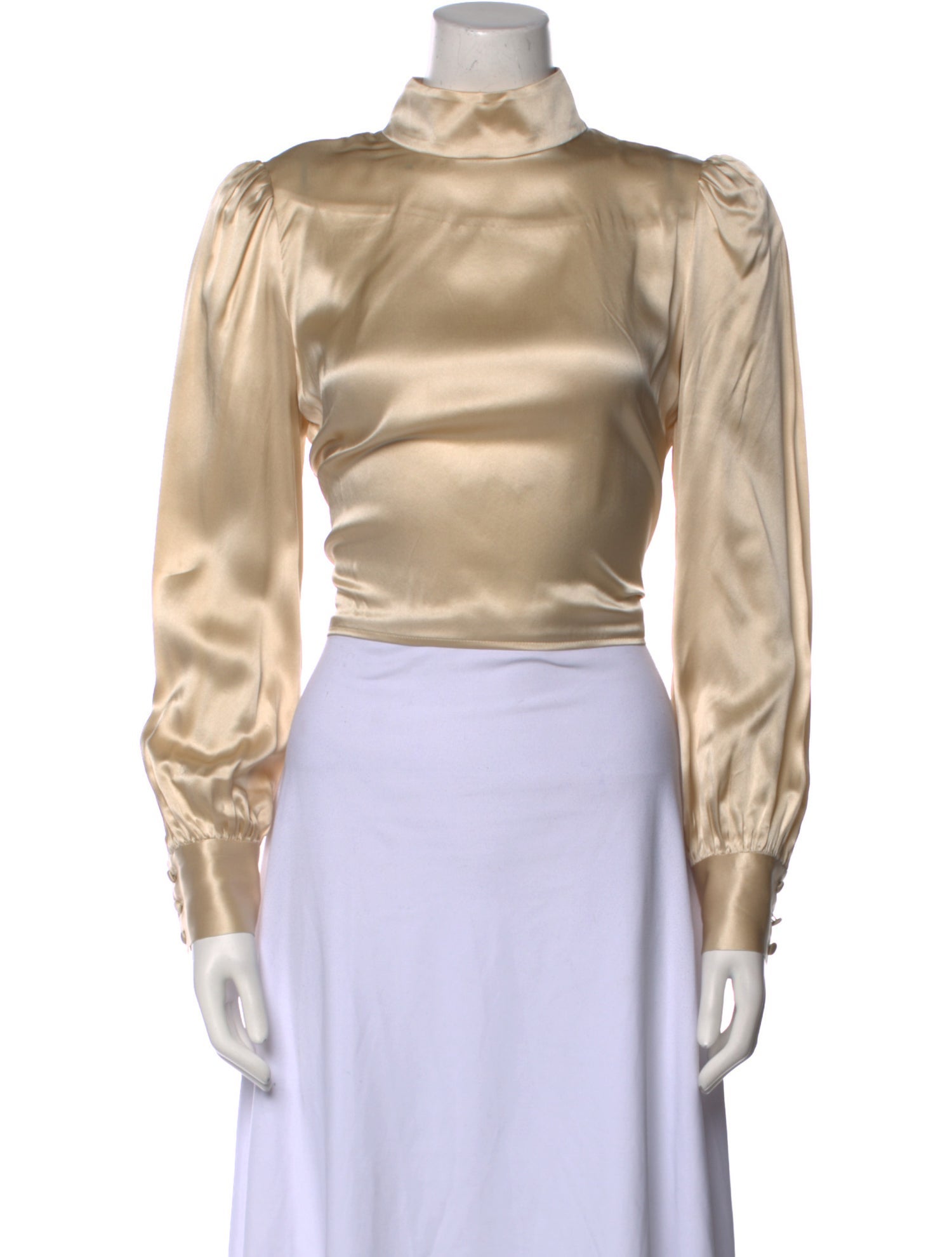 Reformation Silk Turtleneck Crop Top