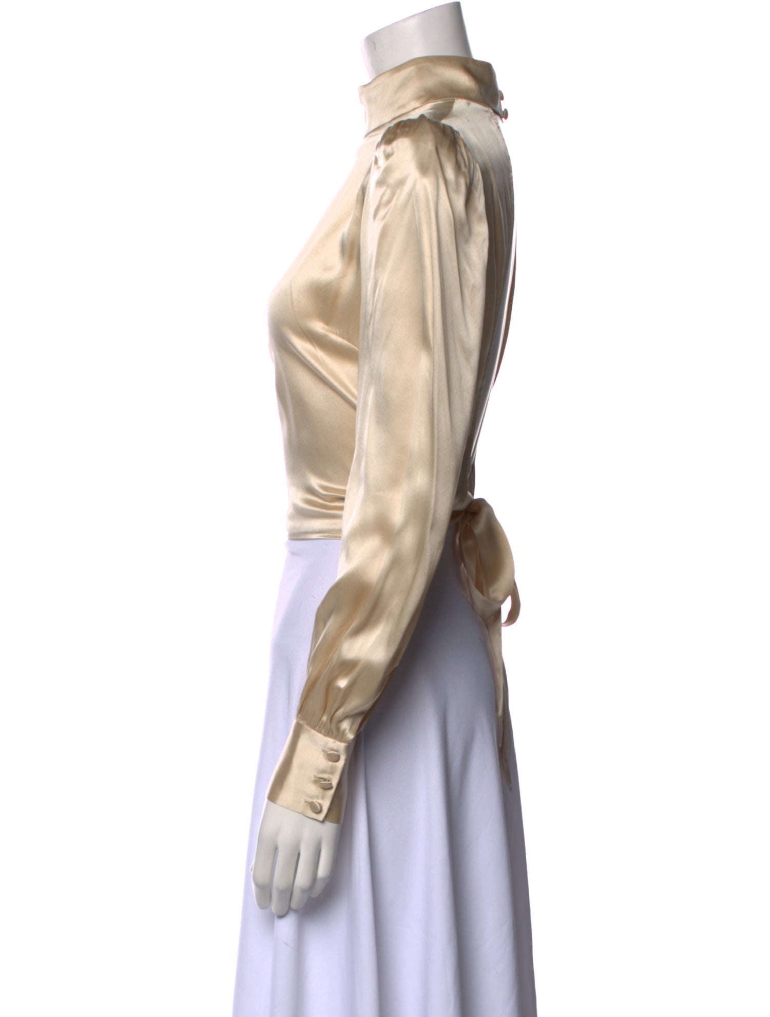 Reformation Silk Turtleneck Crop Top