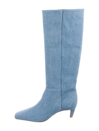 Reformation Denim Printed Boots