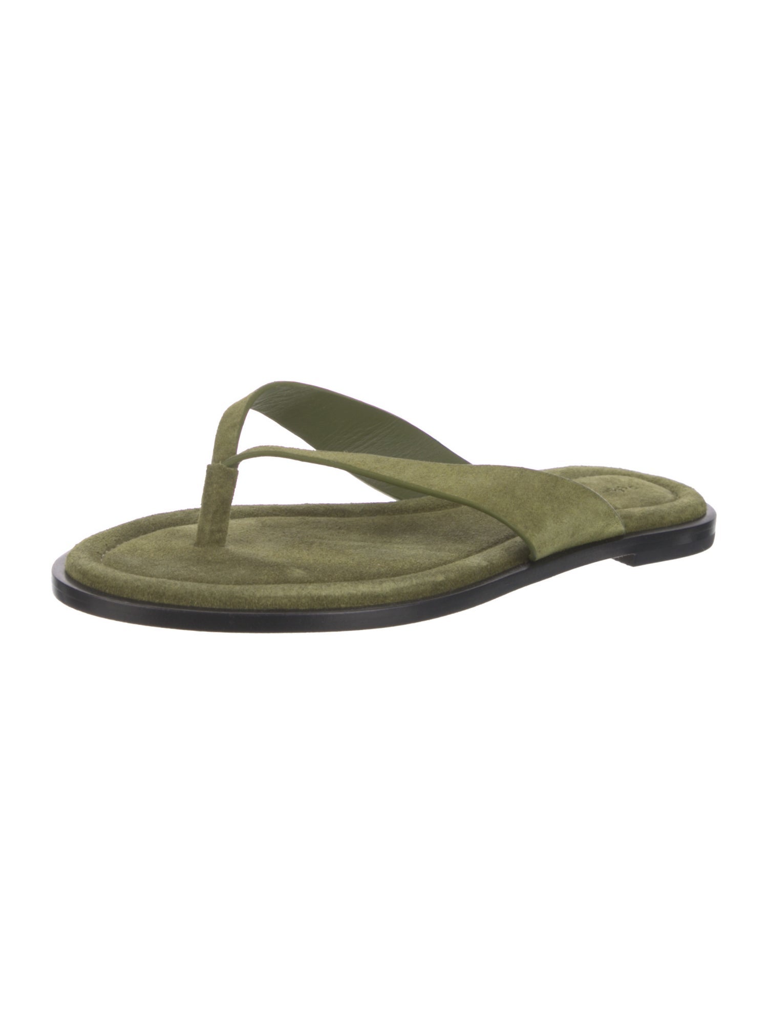 【MODERNIF】Toss suede flip flops Reformation Suede Flip Flops - Green Sandals, Shoes