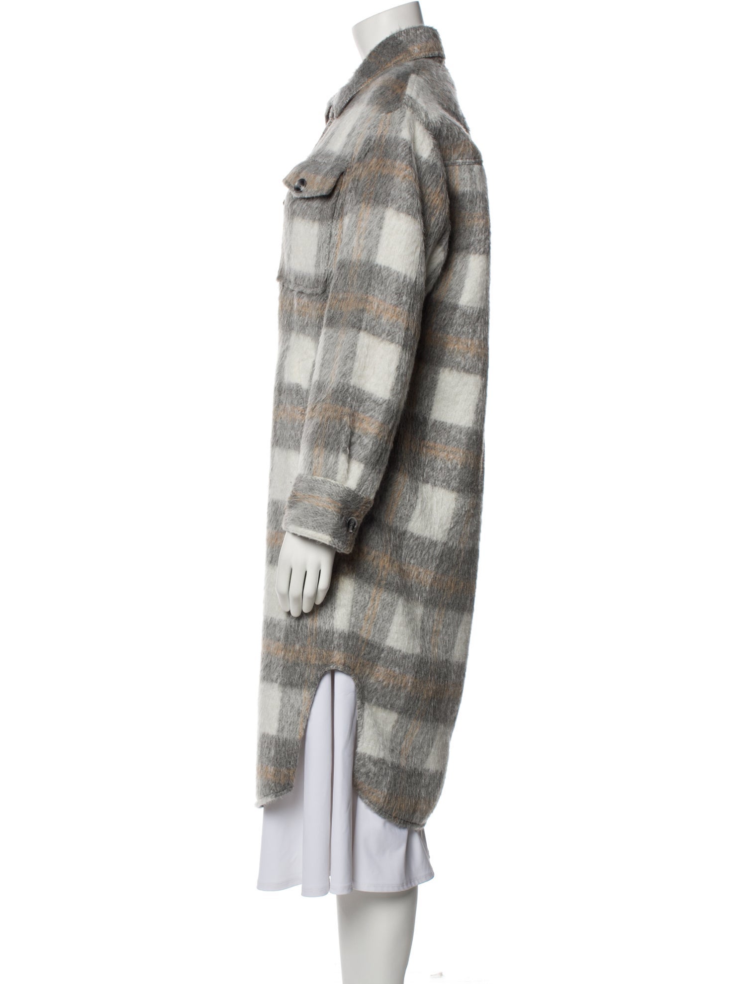 Reformation Plaid Print Peacoat