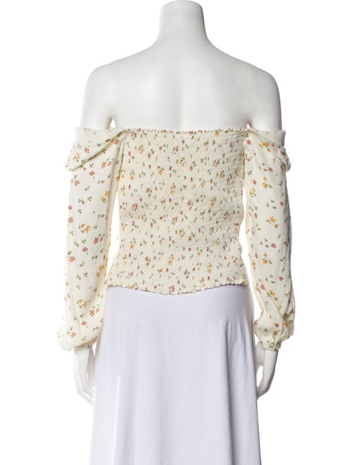 Reformation Floral Print Off-The-Shoulder Blouse