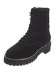 Reformation Suede Whipstitch Trim Combat Boots