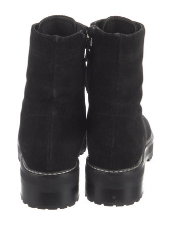 Reformation Suede Whipstitch Trim Combat Boots