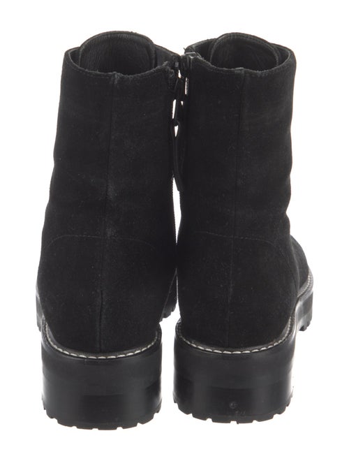 Reformation Suede Whipstitch Trim Combat Boots