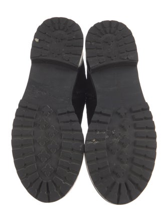 Reformation Suede Whipstitch Trim Combat Boots