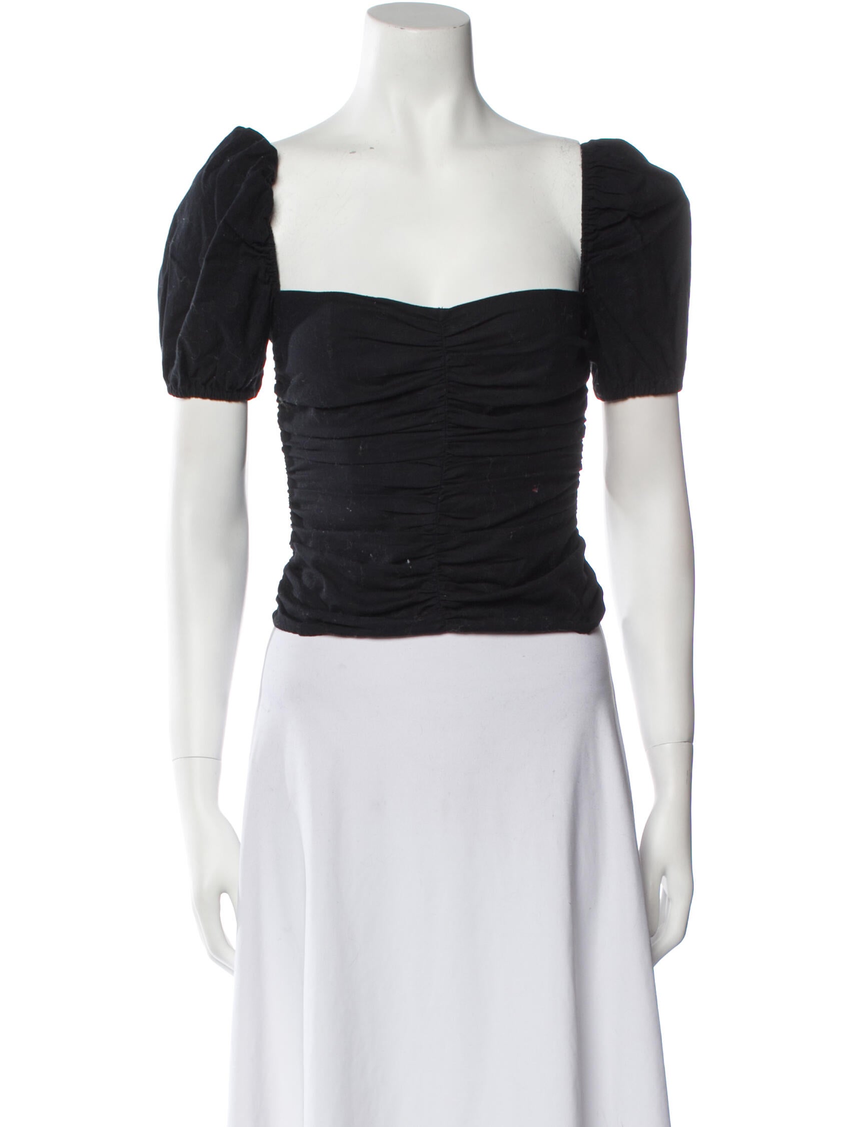 Reformation Square Neckline Short Sleeve Crop Top