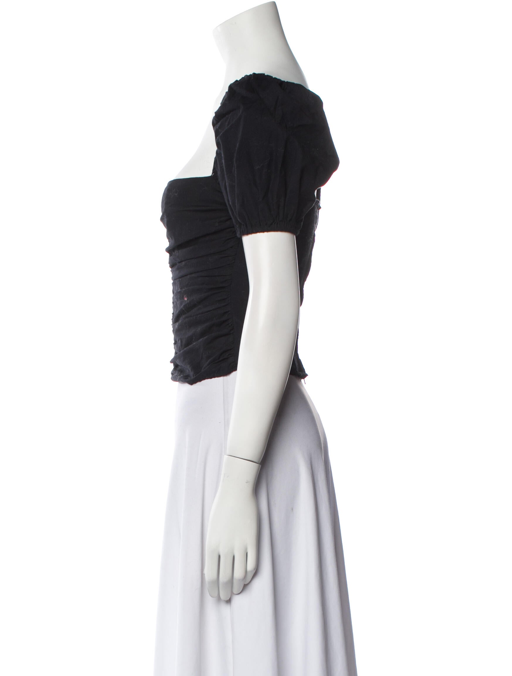 Reformation Square Neckline Short Sleeve Crop Top