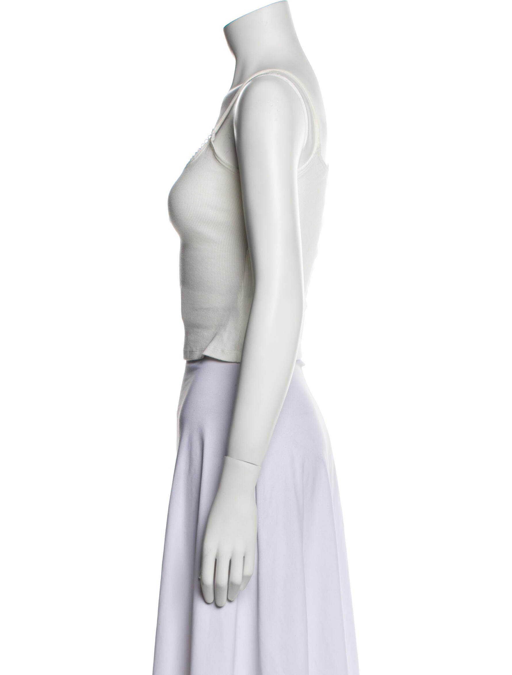 Reformation Square Neckline Sleeveless Crop Top