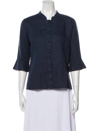 Reformation Three-Quarter Sleeve Button-Up Top