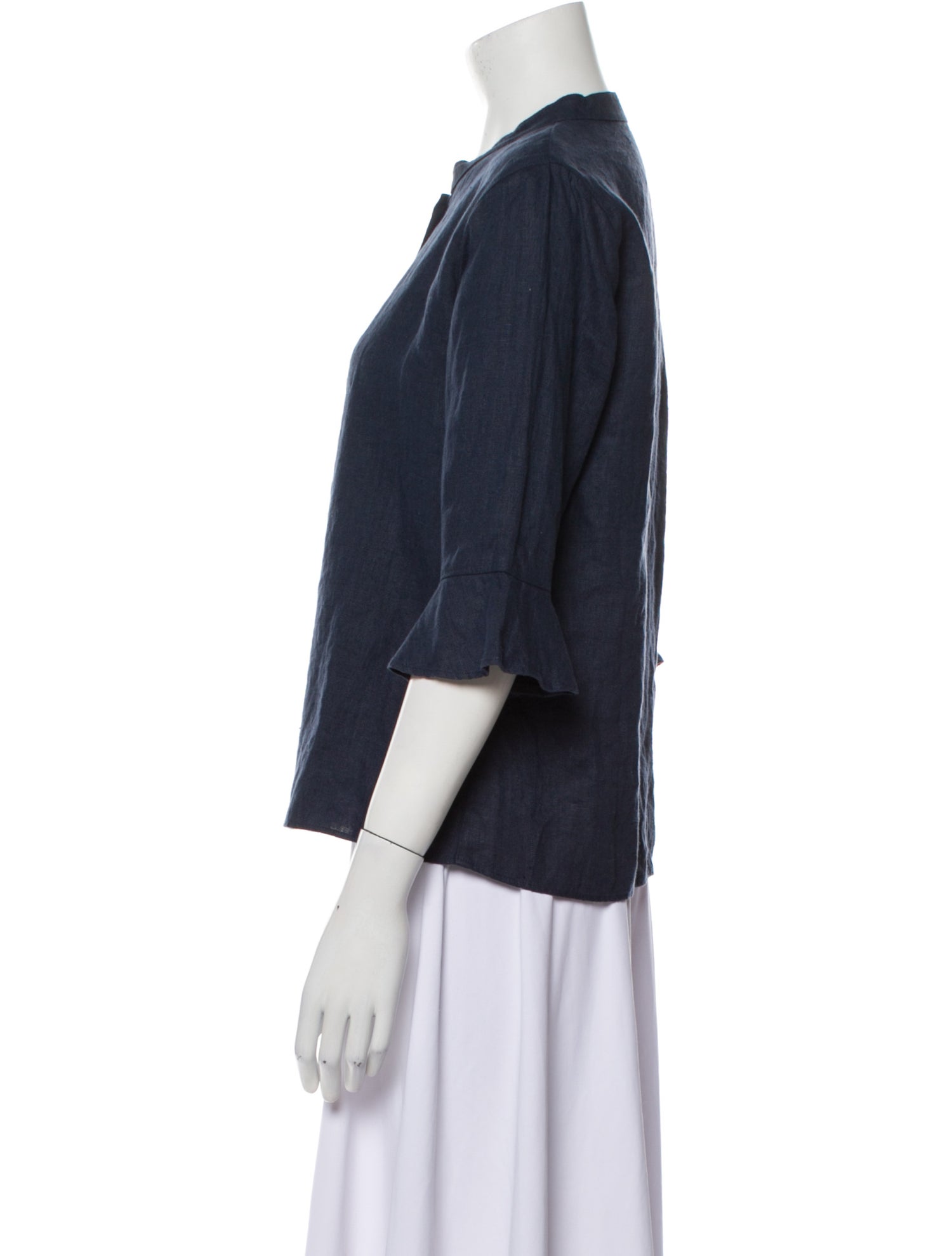 Reformation Three-Quarter Sleeve Button-Up Top