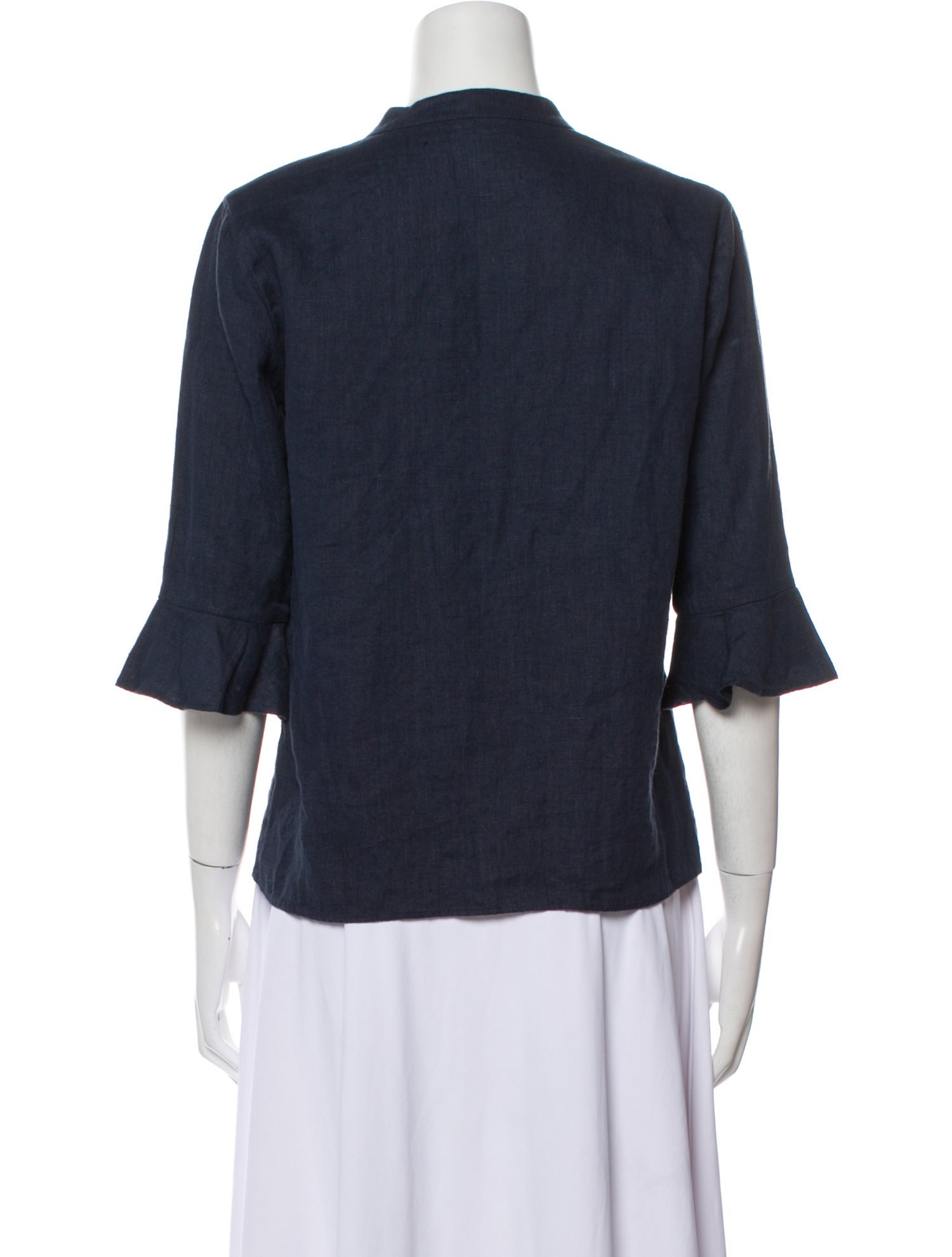 Reformation Three-Quarter Sleeve Button-Up Top