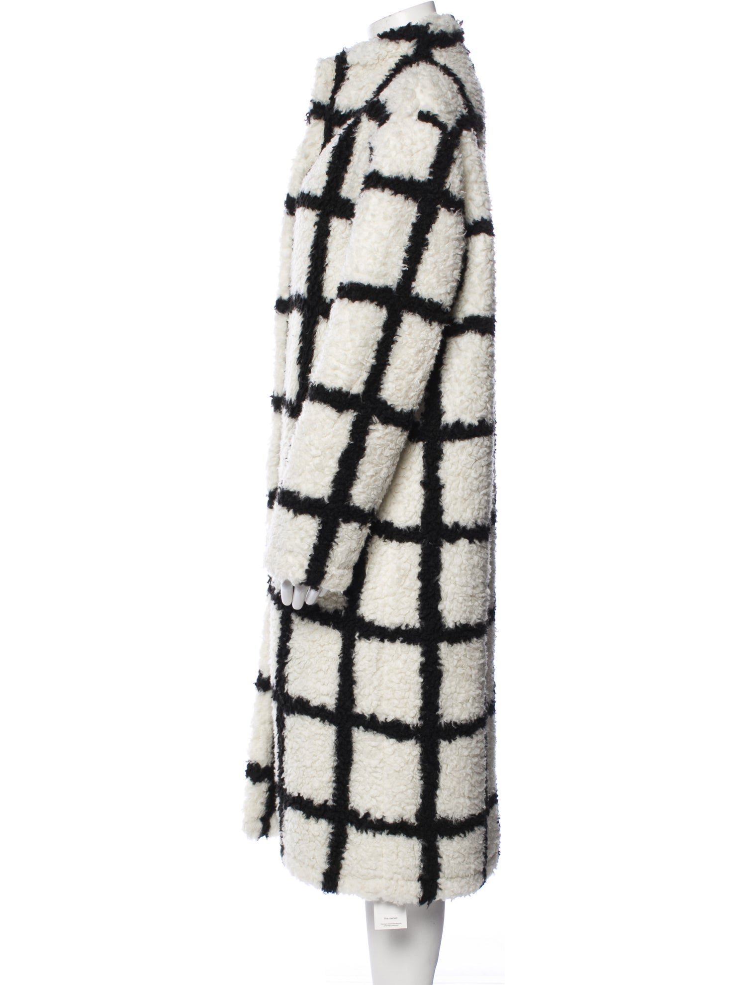 Reformation Plaid Print Faux Fur Coat