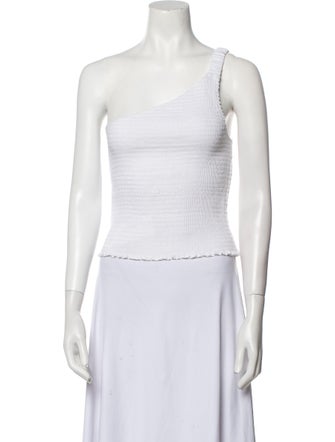 Reformation Linen One-Shoulder Crop Top