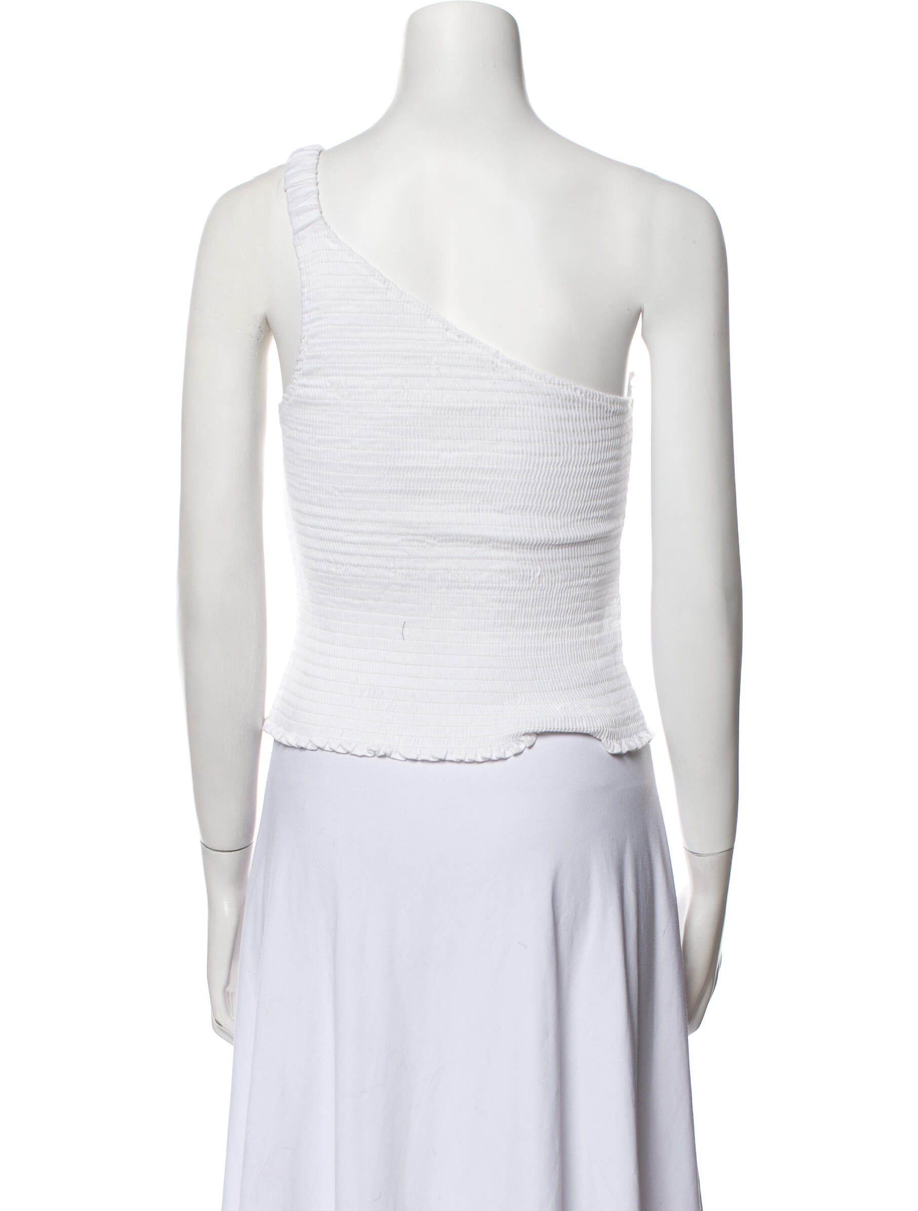 Reformation Linen One-Shoulder Crop Top