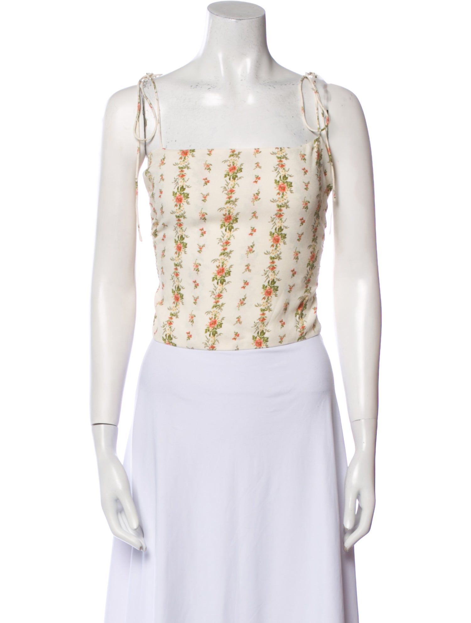 Reformation Floral Print Square Neckline Top
