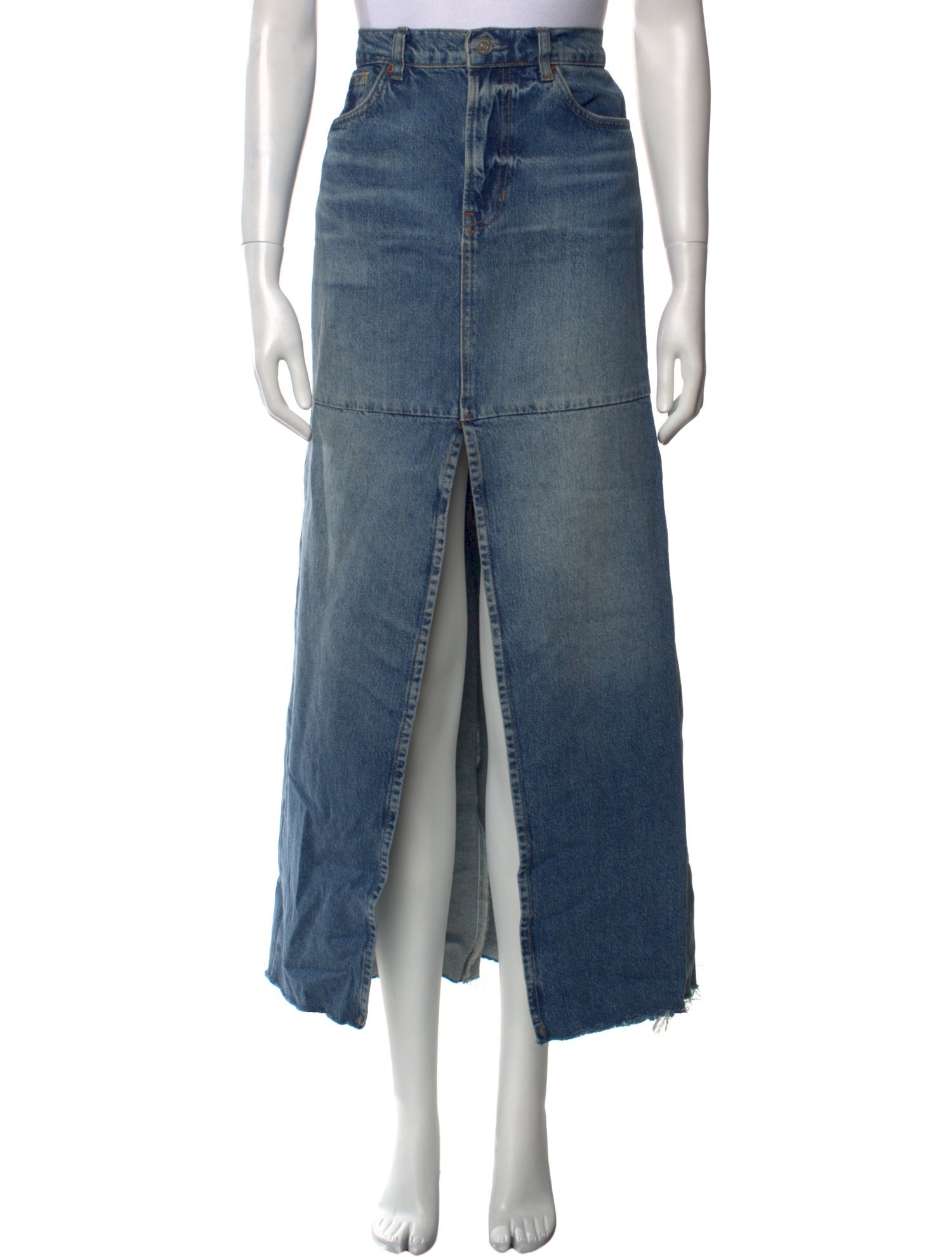 Reformation Raw-Edge Trim Long Skirt