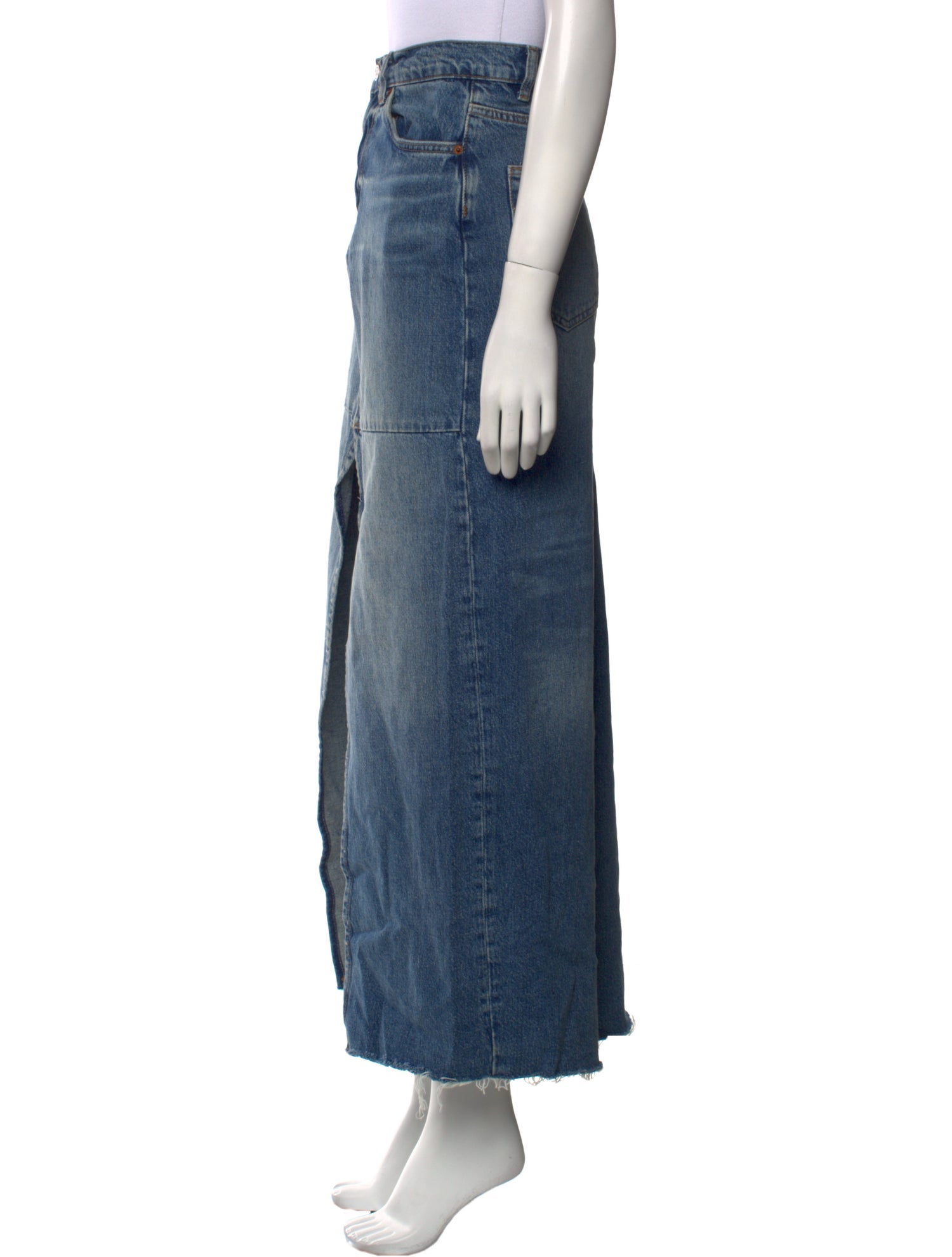 Reformation Raw-Edge Trim Long Skirt