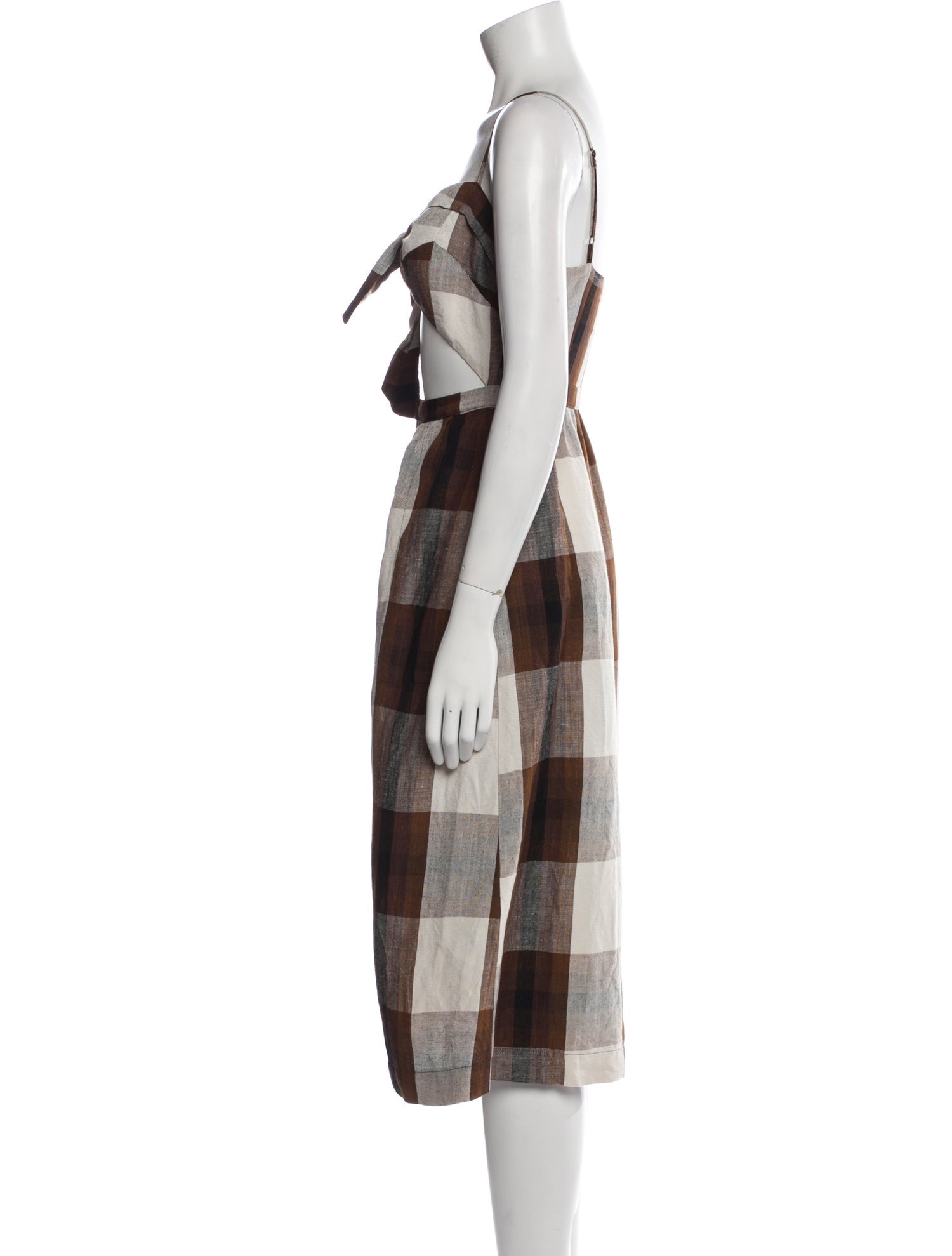 Reformation Plaid Print Midi Length Dress