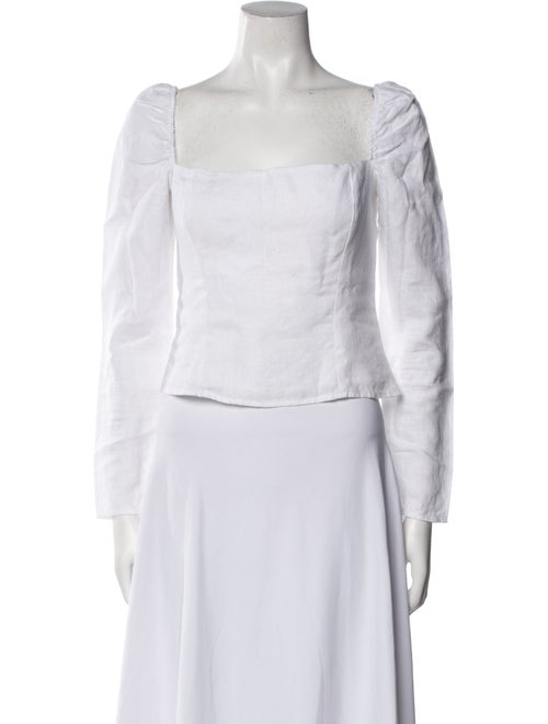 Reformation Square Neckline Long Sleeve Crop Top