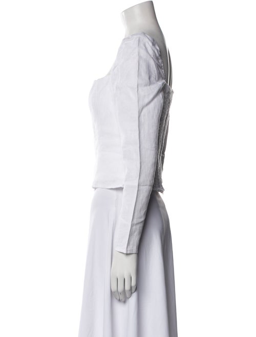 Reformation Square Neckline Long Sleeve Crop Top