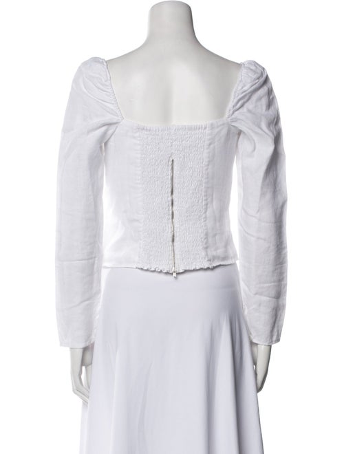 Reformation Square Neckline Long Sleeve Crop Top