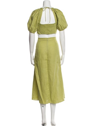 Reformation Linen Pleated Accents Skirt Set