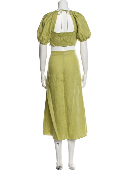 Reformation Linen Pleated Accents Skirt Set