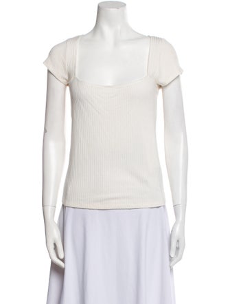 Reformation Square Neckline Short Sleeve Top