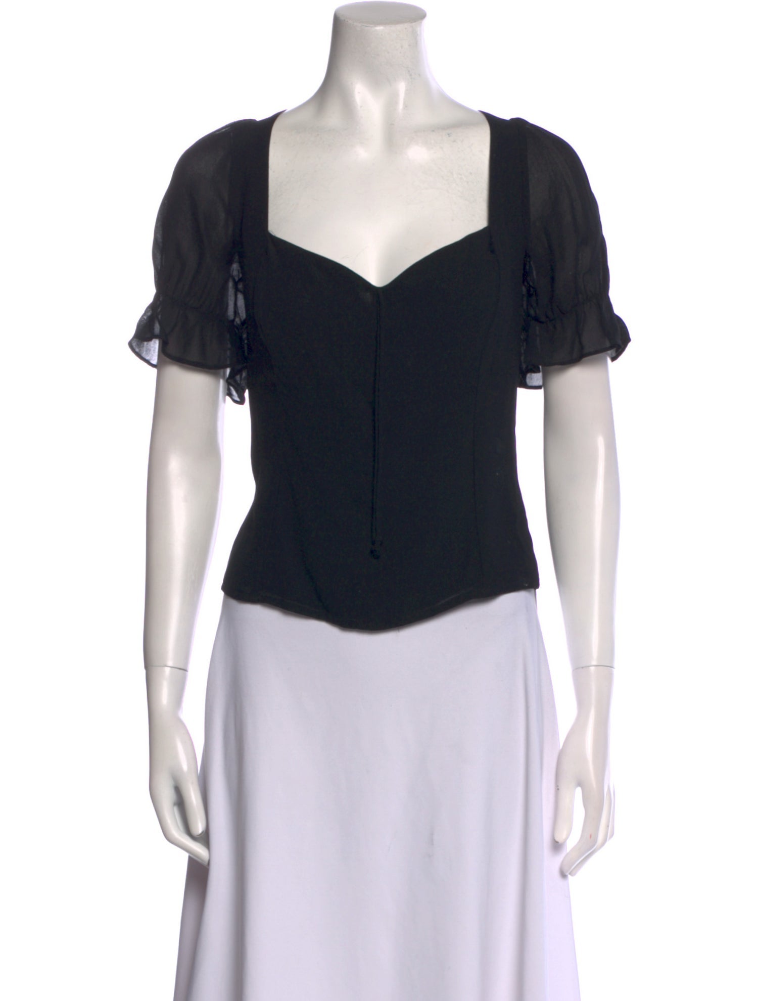 Reformation Square Neckline Short Sleeve Crop Top