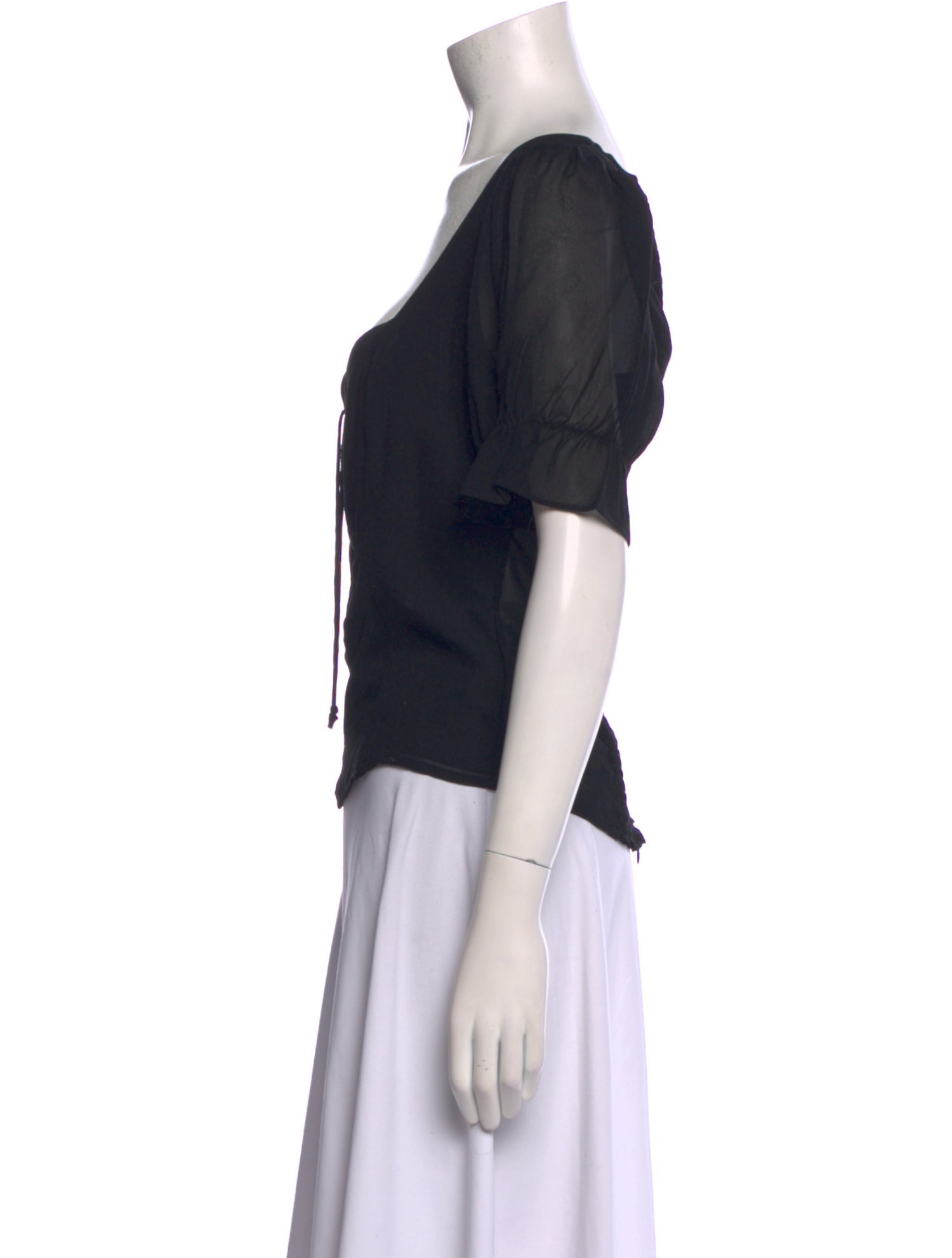 Reformation Square Neckline Short Sleeve Crop Top