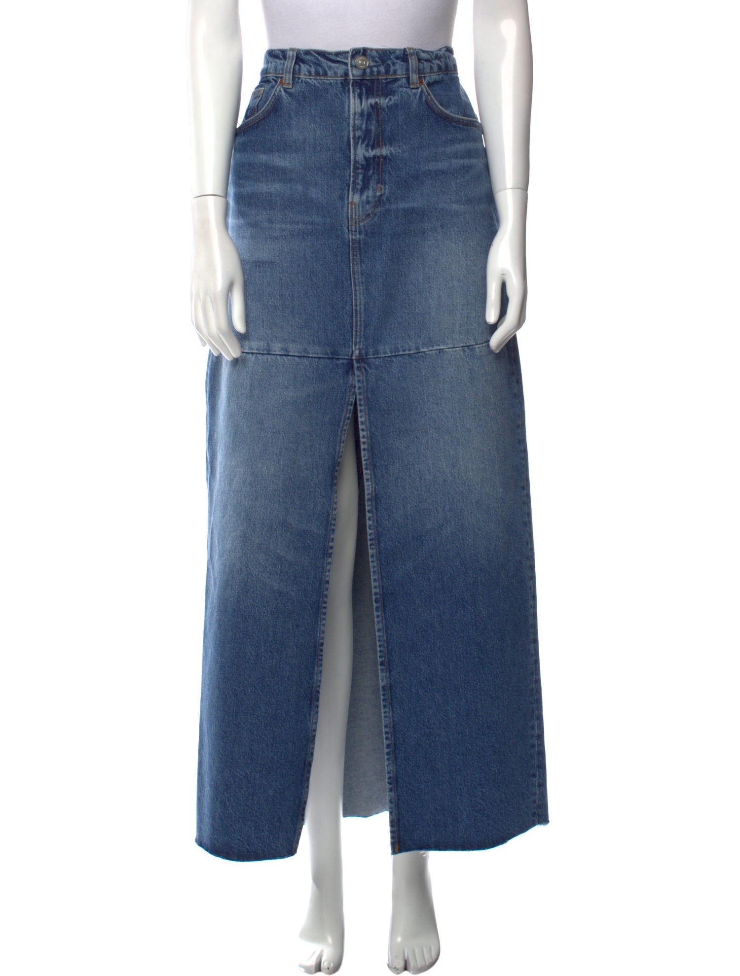 Reformation Distressed Accents Long Skirt