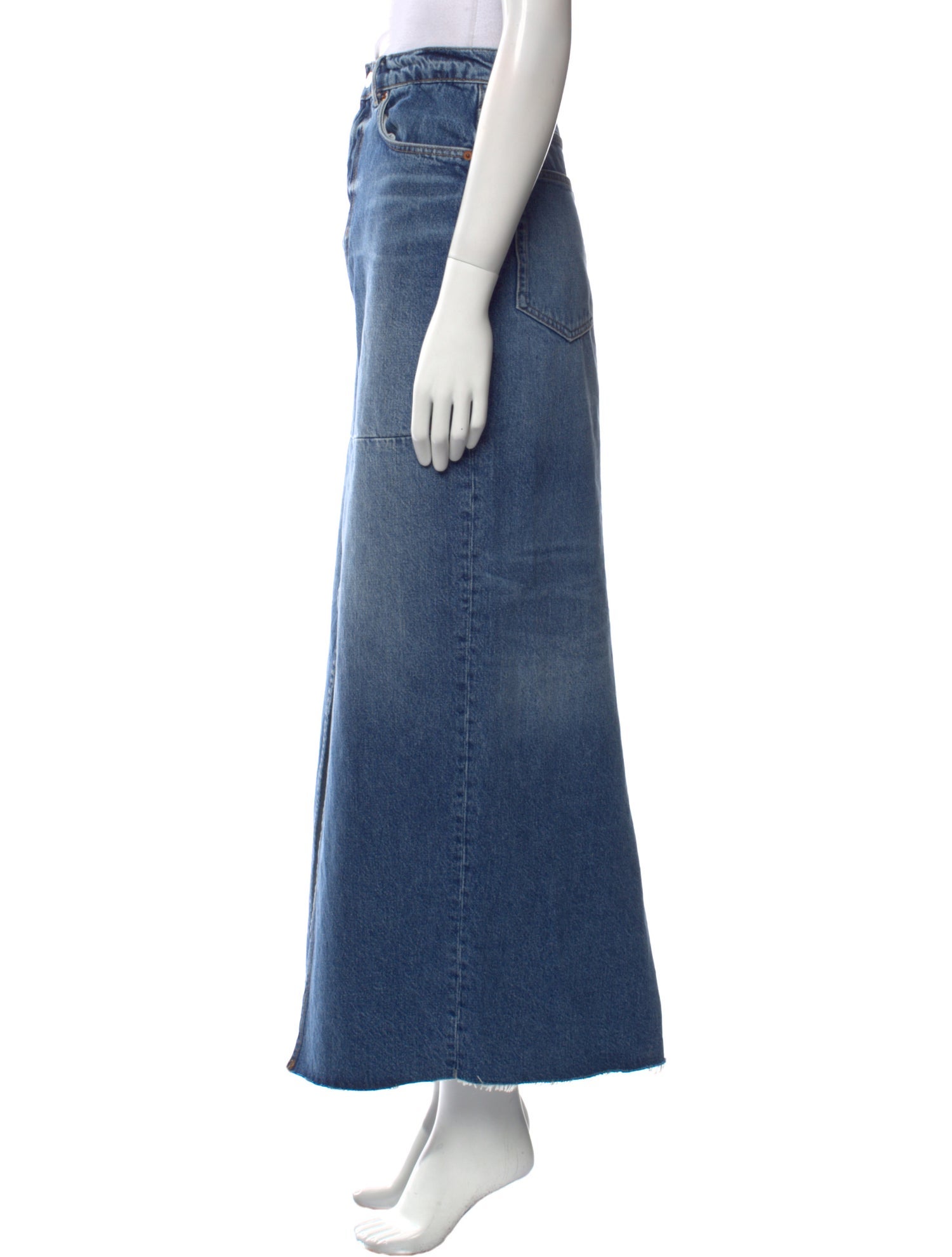 Reformation Distressed Accents Long Skirt