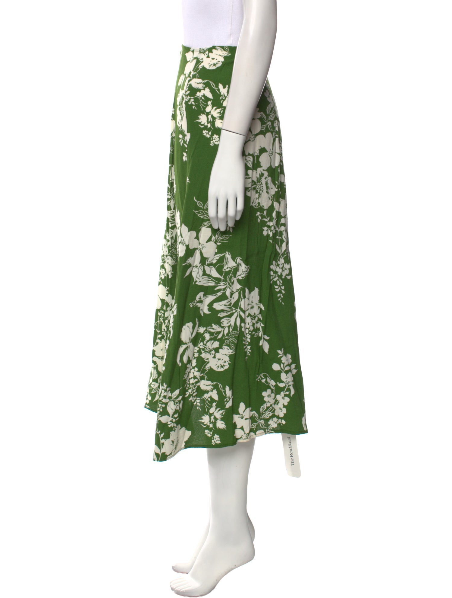 Reformation Floral Print Midi Length Skirt