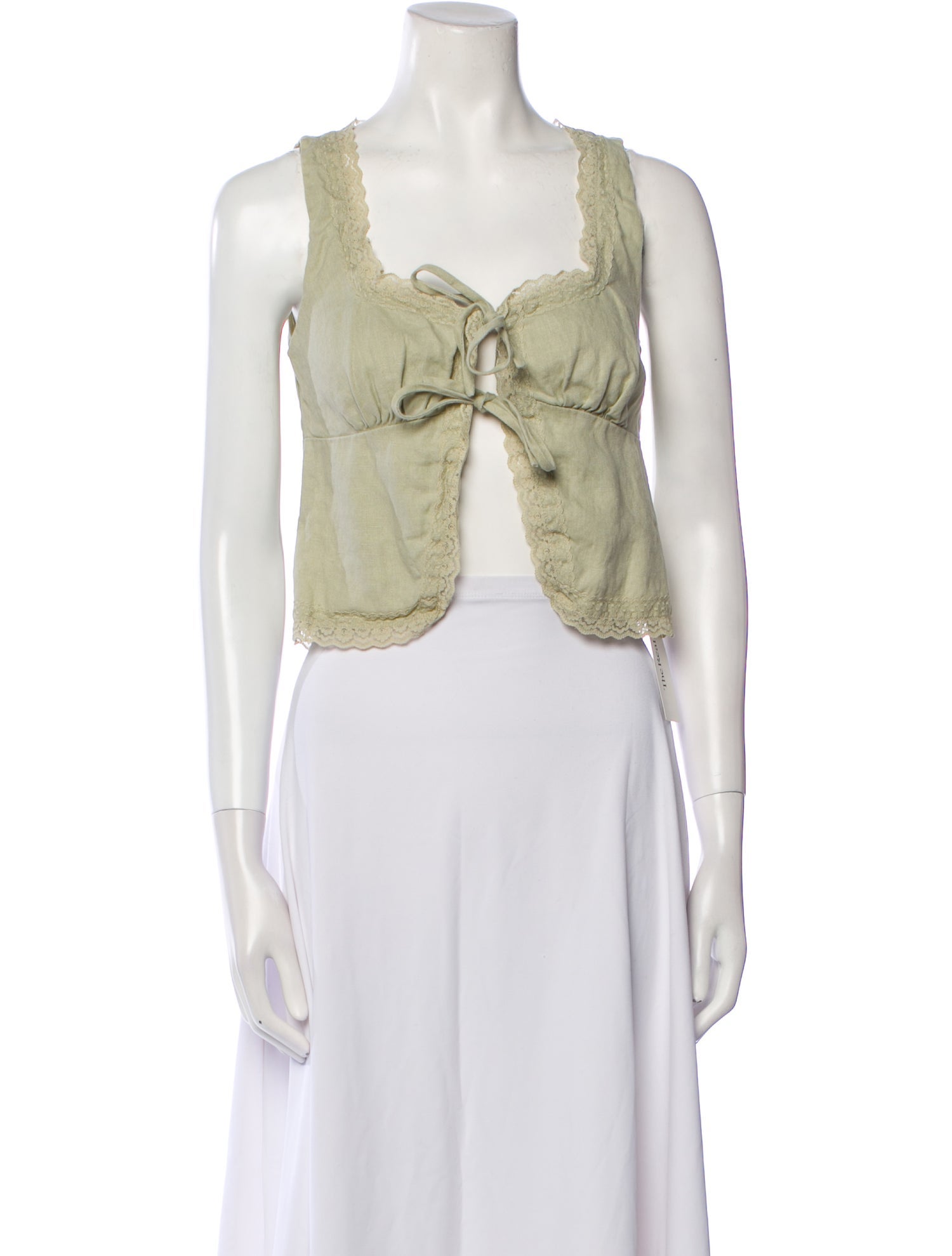 Reformation Linen Square Neckline Crop Top