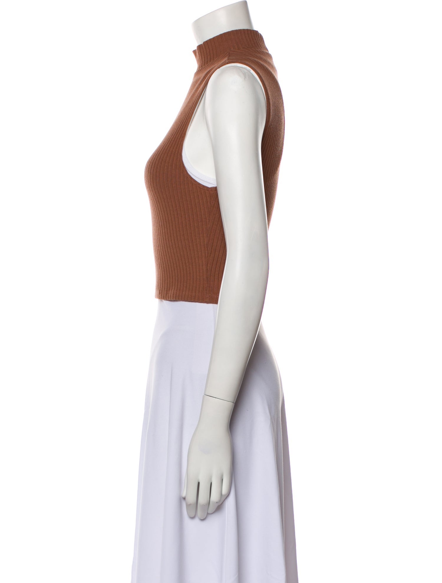 Reformation Mock Neck Sleeveless Crop Top