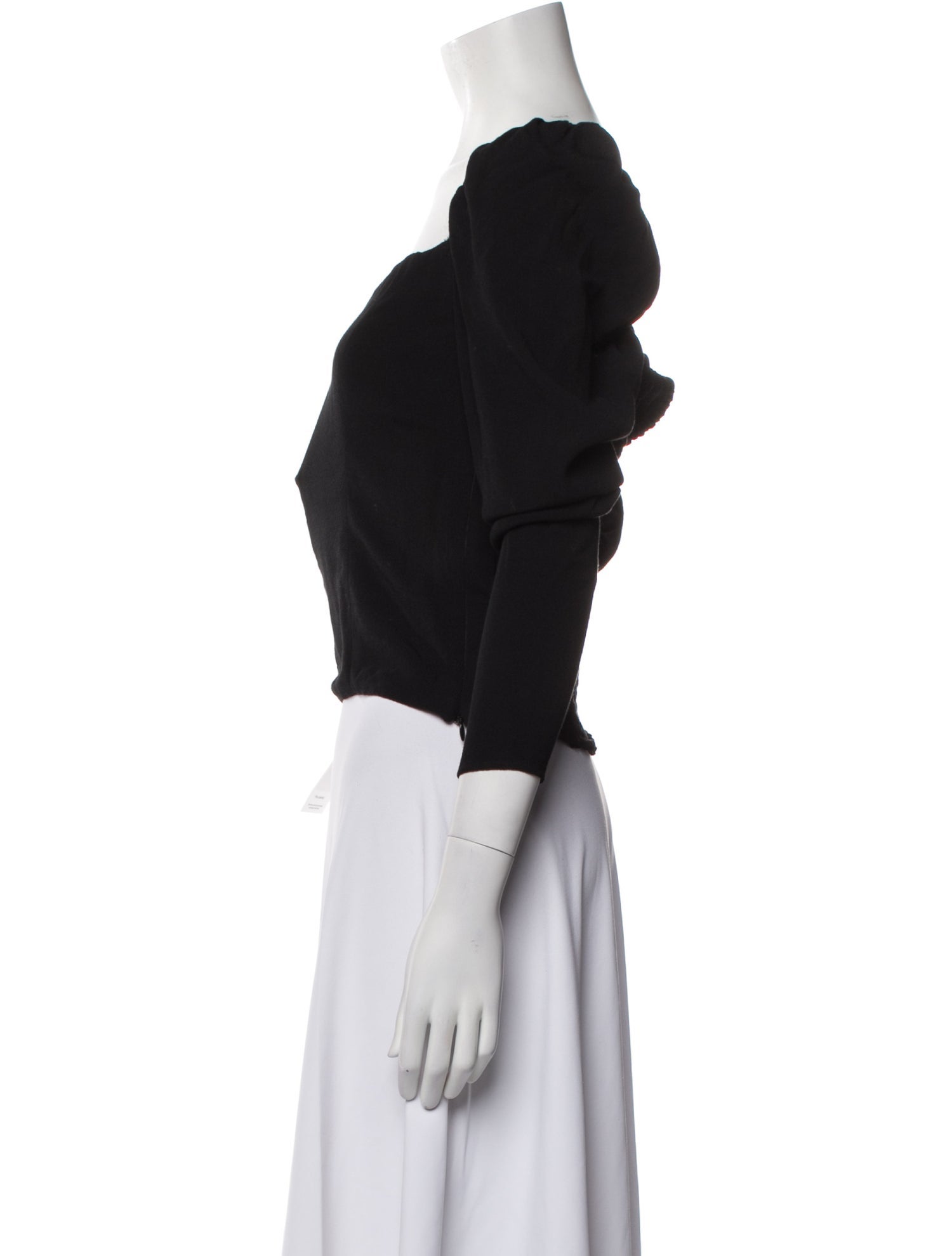 Reformation Plunge Neckline Long Sleeve Crop Top