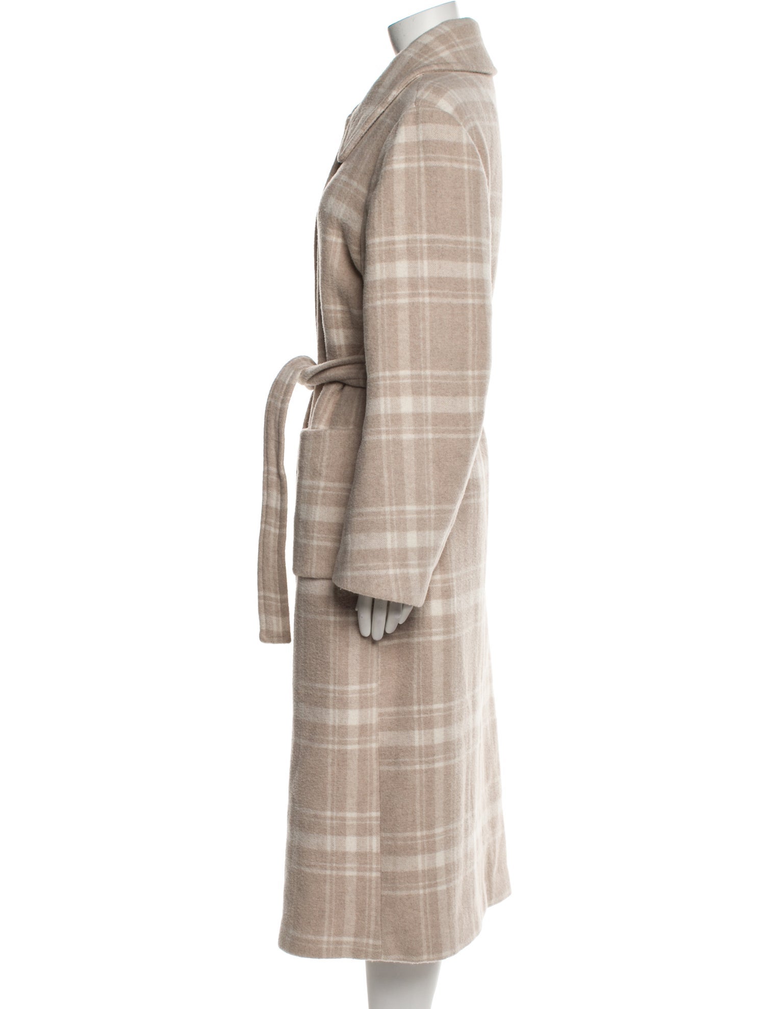 Reformation Wool Plaid Print Coat