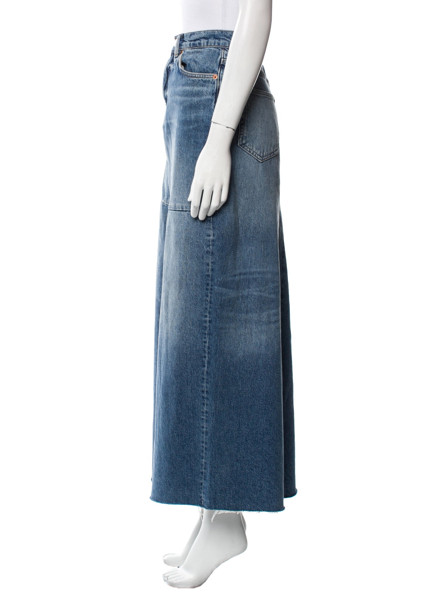 Reformation Distressed Accents Long Skirt