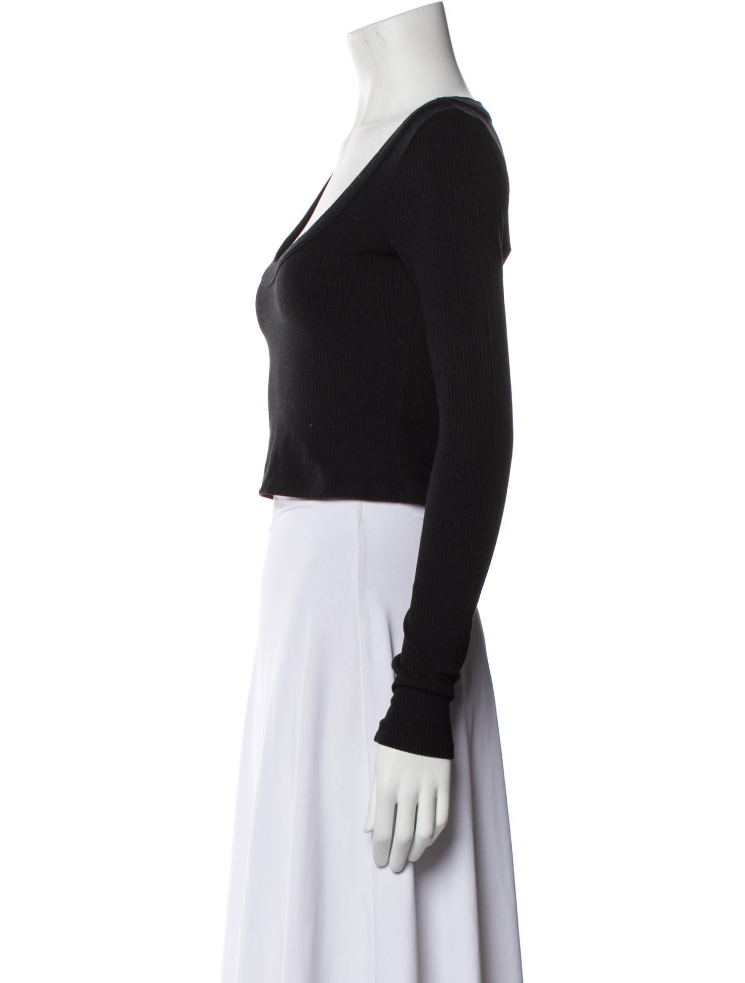 Reformation Scoop Neck Long Sleeve Crop Top