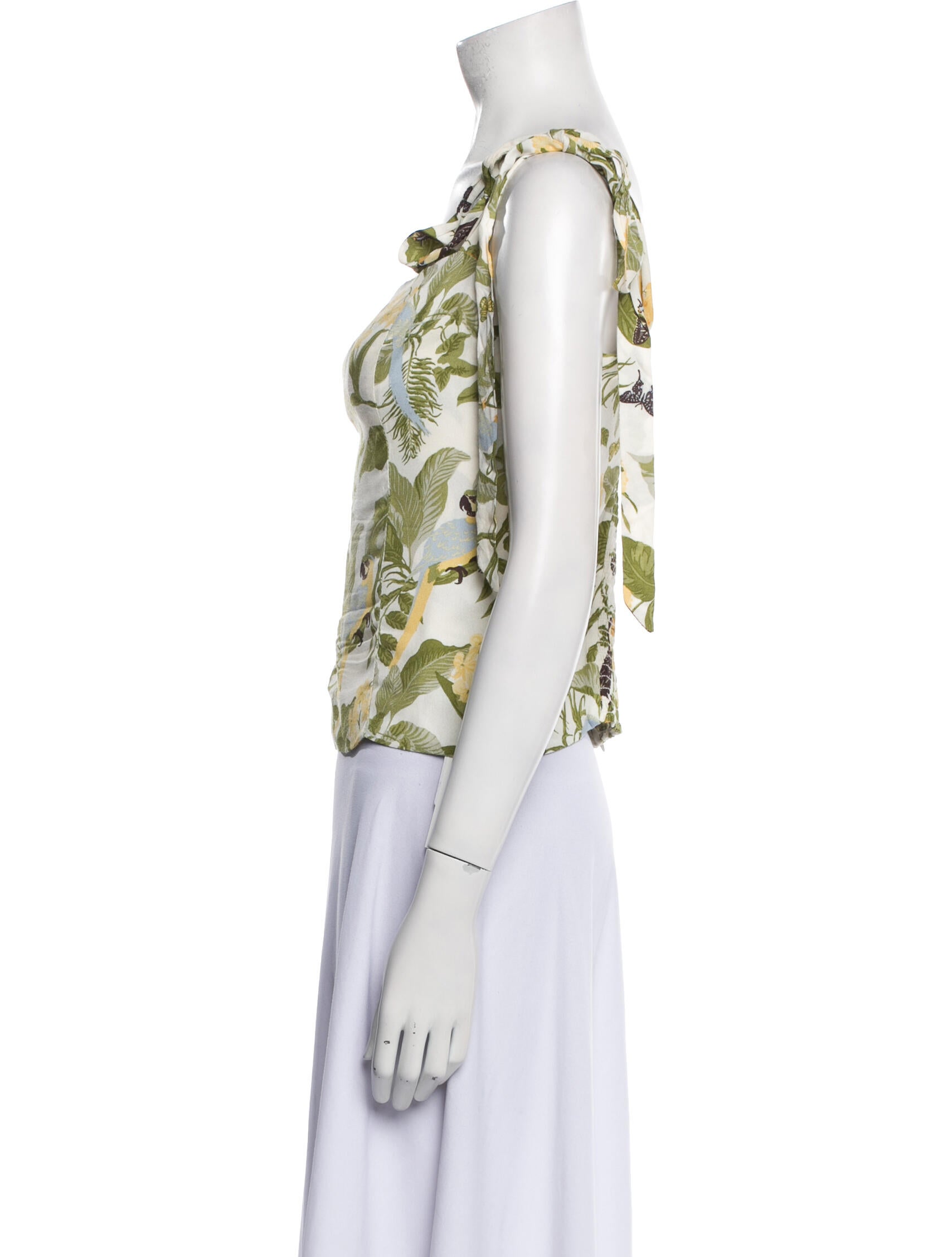 Reformation Floral Print Square Neckline Crop Top