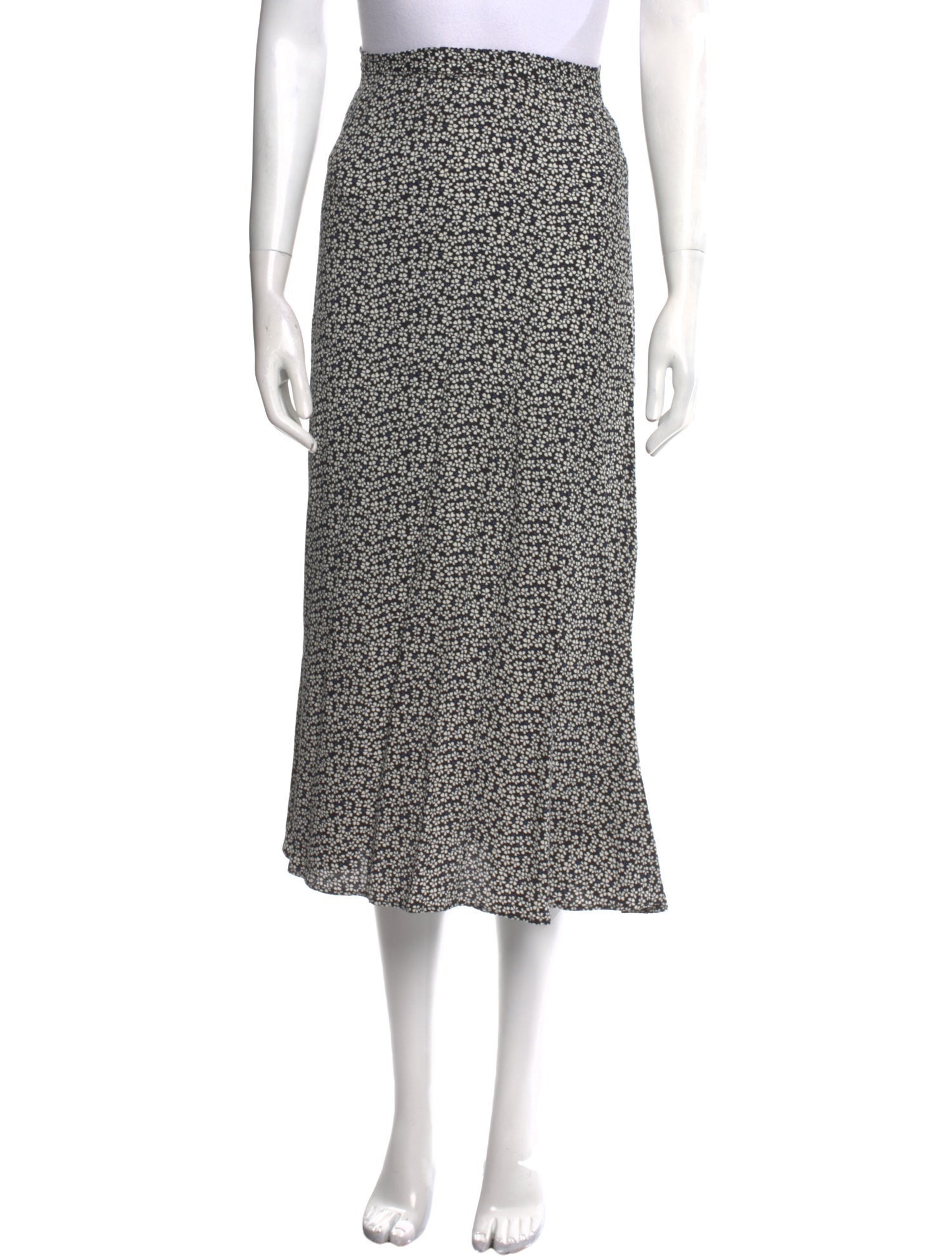 Reformation Floral Print Midi Length Skirt