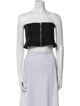 Reformation Linen Strapless Crop Top