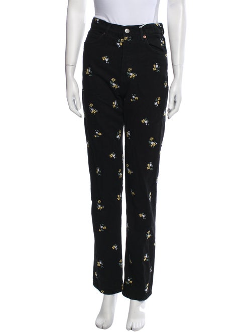 Reformation Floral Print Straight Leg Pants