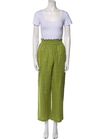 Reformation Linen Ruffle Embellishment Pant Set