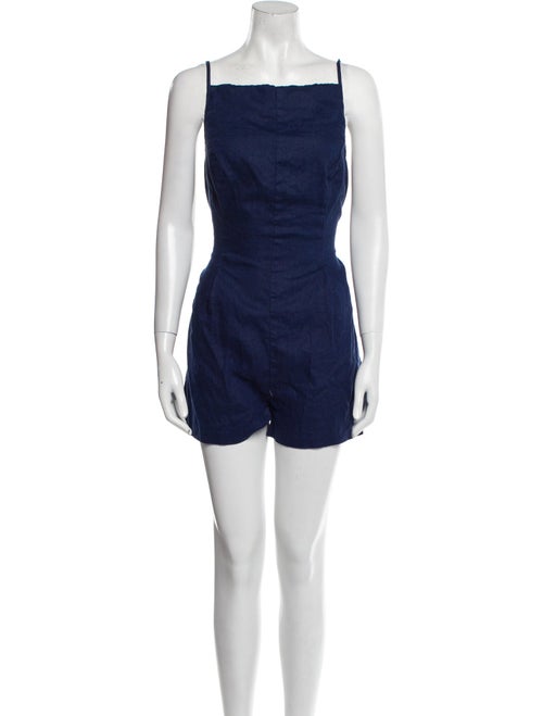 Reformation Linen Square Neckline Romper