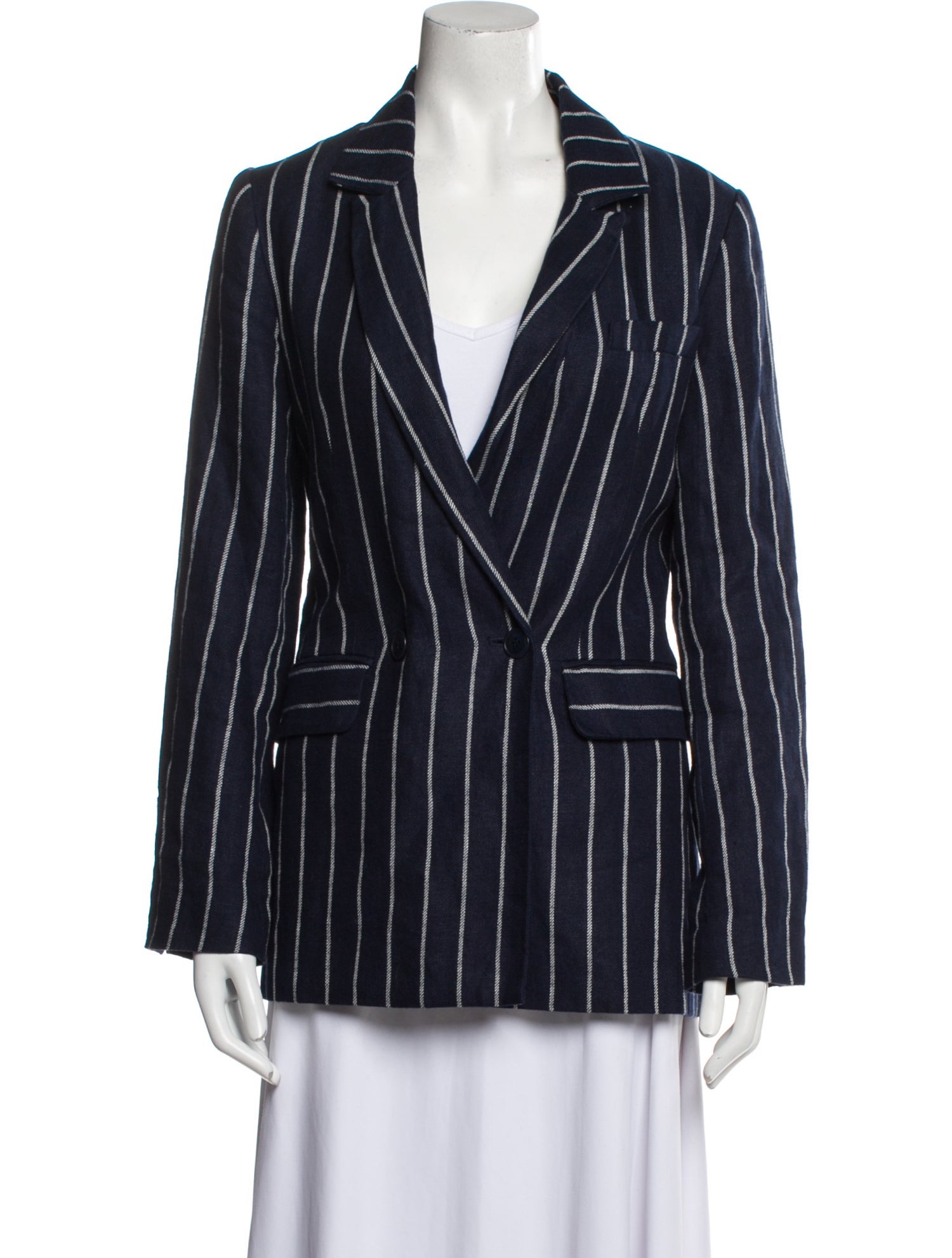 Reformation Linen Striped Blazer