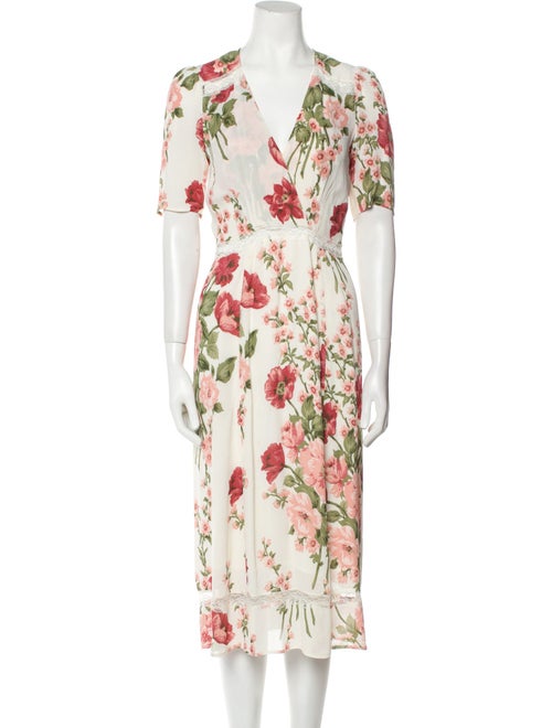 Reformation Floral Print Midi Length Dress