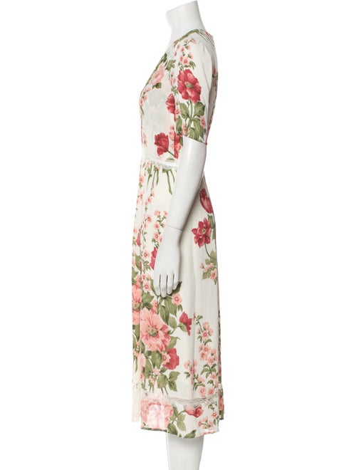 Reformation Floral Print Midi Length Dress